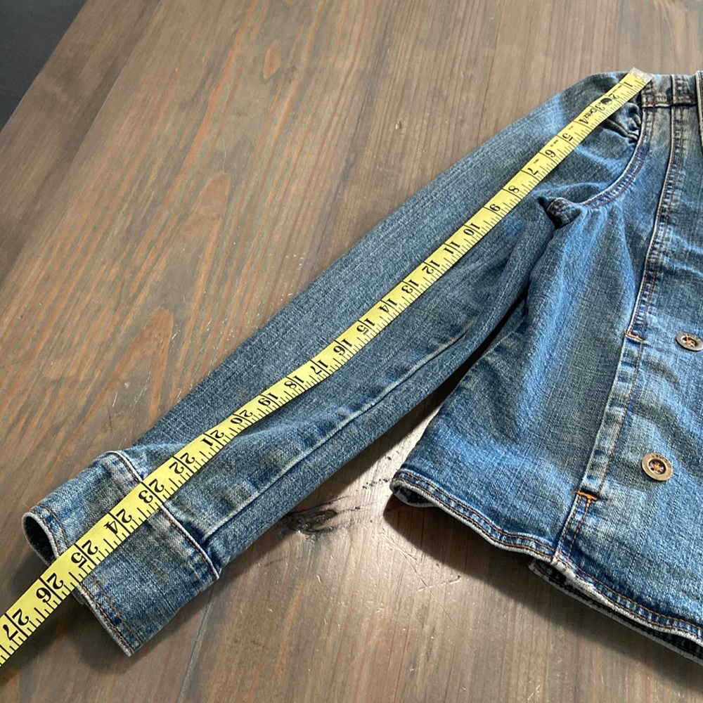 Vintage Levi Women’s Denim Notch Collar Double Breasted 2 Pocket Jacket - Medium - Picture 3 of 8